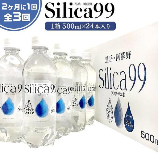 [2か月に1度のお届け!全3回 定期便]天然炭酸水Silica99 500ml×24本