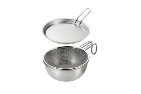 EJSB-500 燕熟の技 シェラカップ･ボウル15cm 手付きザル・蓋トレー付き