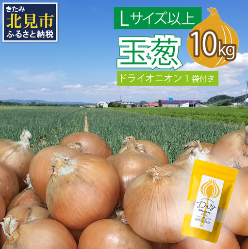 [予約:2026年11月から順次発送]玉葱 10kg Lサイズ以上 北見ドライオニオン1袋付き ( 玉ねぎ たまねぎ ドライオニオン セット ふるさと納税 北海道 )[148-0006-2026]