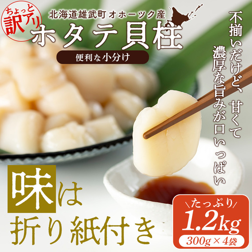 ちょっと訳ありホタテ貝柱小分け1.2kg【0320103】