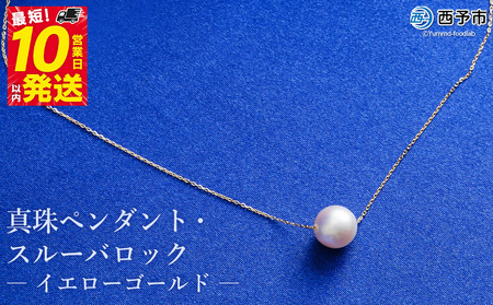 保証書付き[真珠ペンダント・スルーバロック(イエローゴールド)]8.0〜9.0mm 純国産 高品質 アコヤ パール あこや ネックレス アクセサリー レディース 女性 誕生日 記念日 成人祝い 明浜産 佐藤真珠 愛媛県 西予市[常温]『最短10営業日以内に順次発送予定』ASS0017