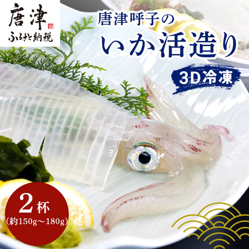 『先行予約』唐津呼子産いか活造り 2杯(約150g～180g×2) 急速冷凍 新鮮そのまま食卓へ！※水揚げあり次第6月以降順次発送させていただきます。