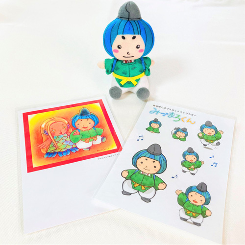 みづまろくん「ミニぬいぐるみ＋シール1枚＋ポストカード1枚」 ／ ご当地キャラクター ご当地 キャラ マスコットキャラクター マスコット ゆるキャラ キャラクターグッズ オリジナル 応援 地域応援 かわいい 可愛い 癒し 癒やし みづまろくん 大阪府 No.101