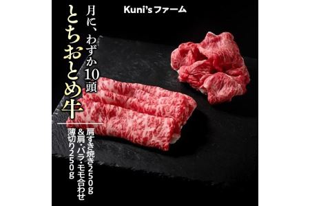 とちおとめ牛　肩すき焼き250g＆肩・バラ・モモ合わせ薄切り250gセット 牛肉 すき焼き すきやき◇