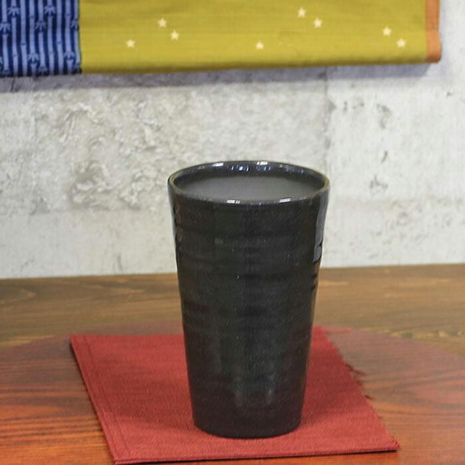信楽焼 うま泡ビアカップ（黒） 陶器 フリーカップ タンブラー (168575-40037435-bk)