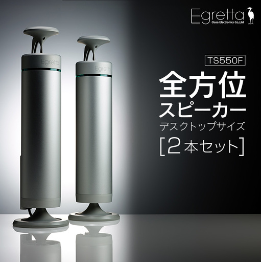 スピーカー オーディオ 全方位 無指向性 Egretta エグレッタ TS550F デスクトップサイズ全方位スピーカー オオアサ電子 アンプ搭載 2本1組_OE025_008