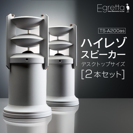 スピーカー オーディオ 全方位 無指向性 Egretta エグレッタ TS-A200as ハイレゾ ステレオスピーカー デスクトップサイズ オオアサ電子 アンプ搭載 2本1組_OE025_002