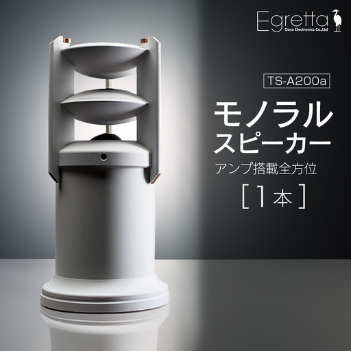 スピーカー オーディオ 全方位 無指向性 Egretta エグレッタ TS-A200a ハイレゾ モノラルスピーカー デスクトップサイズ オオアサ電子 アンプ搭載_OE025_006