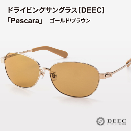 ドライビングサングラス 『DEEC Pescara』⑥フレーム／ゴールド, レンズ／ブラウン　サングラス 眼鏡