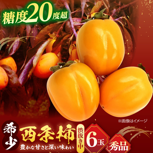 柿 [先行予約][40個限定][秀品] とろ?り甘さの極み!合わせ柿 6玉 島根県松江市/マルカミ農縁株式会社 [ALCM003] 柿 柿