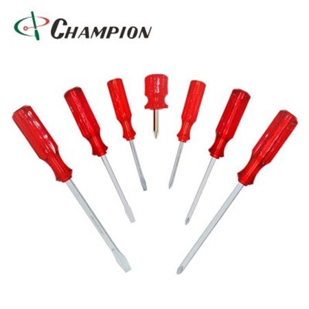 チャンピオンツールの角軸貫通ドライバー　レッド　7本セット　工具　NO.8007K_雑貨・日用品  日用品 _【1320794】