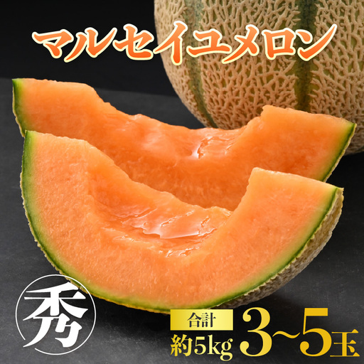 【先行予約】佐藤農園のマルセイユメロン 約5kg 秀品（3～5玉入）深みのある甘さ とろける濃厚な赤肉！農家直送 有機肥料 低農薬 ※2027年5月下旬～6月末の間に順次発送 [aw069-a012]