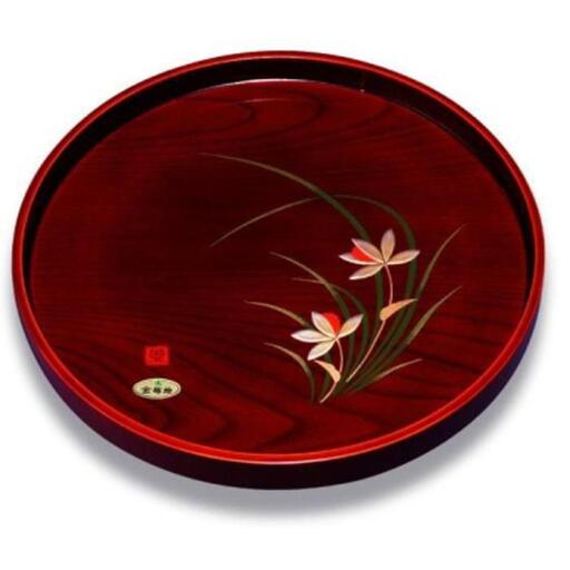 木製丸盆 30cm 春らん[YG390]