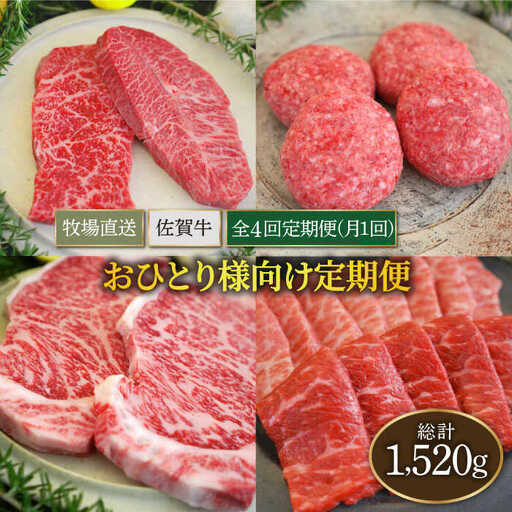 【4回定期便】佐賀牛 お一人様向け 定期便 / 牛肉 [IAH174]