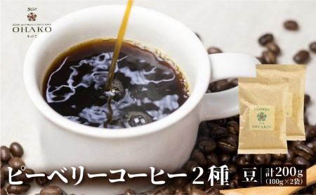 コーヒー豆 ピーベリー2種飲み比べ 各100g(計200g) OHAKO 希少 コーヒー豆[Q2810]