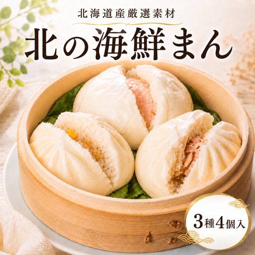 【中華まん】 海鮮中華まん3種計4個 【AH】