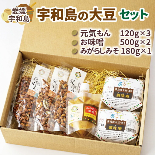 豆菓子 計360g 麦味噌 計1kg みがらしみそ 180g 大豆 セット 企業組合 津島 あぐり工房 J012-066001
