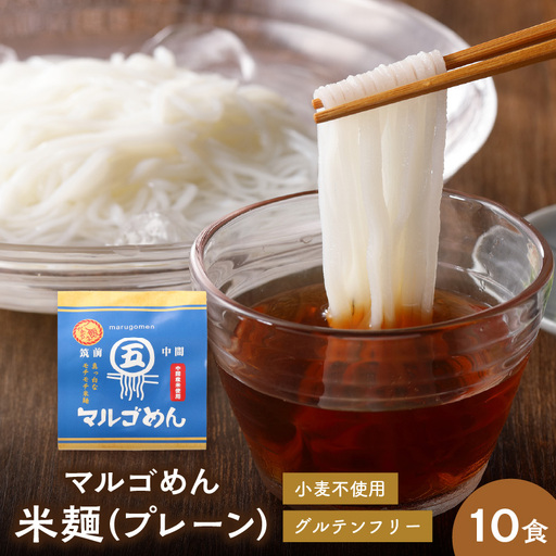 マルゴめん中間産米麺(プレーン)10食　グルテンフリー中間新名物スローフード　小麦大豆不使用【001-0006】米粉麺 麺類 数量限定 送料無料