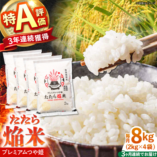 新米 【3回定期便】 プレミアムつや姫 8kg 新米 [AIBR007-r8]