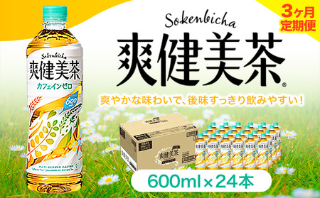 3ヶ月定期便 爽健美茶600ml×24本 コカ・コーラボトラーズジャパン