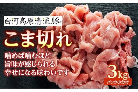 白河高原清流豚 こま切れ 3kg（パック小分け） F21R-230