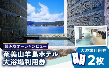 贅沢なオーシャンビュー☆奄美山羊島ホテル大浴場利用券（2枚） A090-006 鹿児島 奄美市 奄美大島 奄美山羊島ホテル やぎじま 奄美市名瀬 絶景 リゾート 夜景 くつろぎ 癒しの空間 