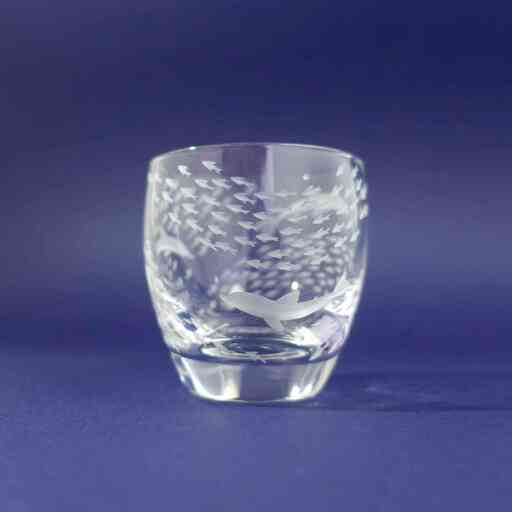 浅草切子 aquatic「Dolphin Fish 冷酒杯」_0012-003-T03