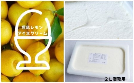 【 小豆島 】 豊島レモン アイスクリーム 2L 業務用 檸檬 レモン アイス 爽やか 大容量 たっぷり おやつ 軽食 デザート 豊島 香川 香川県 土庄 土庄町