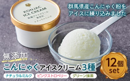 無添加こんにゃくアイスクリーム3種セット12個入り F21K-220