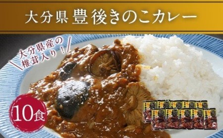 豊後 きのこ カレー 180g×10食 椎茸 ご自宅用 パウチ 常温保存可能 ローリングストック