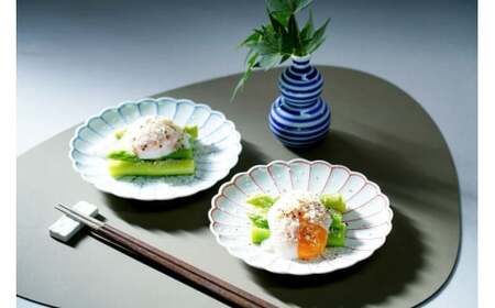 有田焼 菊割銘々皿と一輪差し 3点セット 大慶 ci035