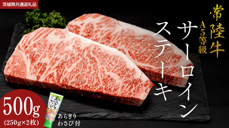 　【 常陸牛 】 A5 等級 サーロインステーキ 500g (250g×2枚)  (茨城県共通返礼品)