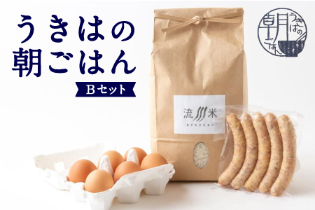 うきはの朝ごはん Bセット （米2kg・卵6個・ハム／ソーセージ5本×2セット） 米 こめ コメ お米 流川米 ヒノヒカリ 卵 平飼有精卵 平飼いたまご 醤油 しょう油 本醤油 ハム ソーセージ プレーン ガーリック 朝ごはん 朝ご飯 朝食 卵かけご飯 目玉焼き 卵焼き セット 詰め合わせ 詰合せ お取り寄せ 福岡県 うきは市