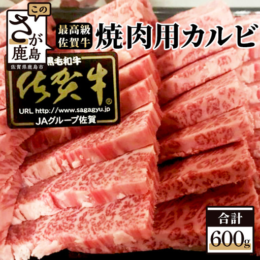 最高級 ブランド牛 佐賀牛 カルビ 焼肉用 600g