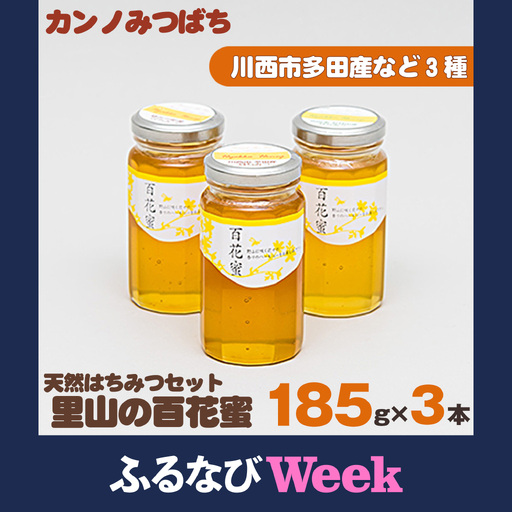 【ふるなびWEEK対象】里山の百花蜜185gセット（天然はちみつセット）［No.034］