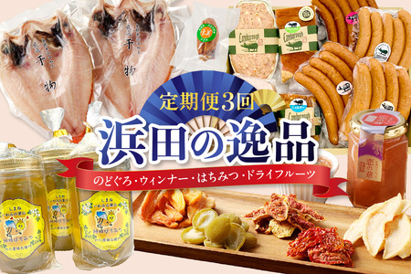 浜田の逸品 お楽しみセット[定期便3回] 定期 3回 お楽しみ定期便 魚 のどぐろ 干物 ドライフルーツ 干柿 はちみつ ジャム セット [032_2115]