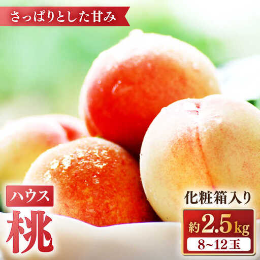 [2027年5月下旬-発送]桃 特別栽培ハウスもも 約2.5kg 化粧箱入り / 桃 もも モモ フルーツ 果物 旬 / 南島原市 / ふくはちファーム / 福島農園 