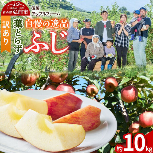 【26年11月下旬～発送】りんご 葉とらず ふじ【訳あり】約10kg 先行受付 家庭用 青森県 弘前市 果物 フルーツ 林檎 リンゴ くだもの 不揃い 規格外