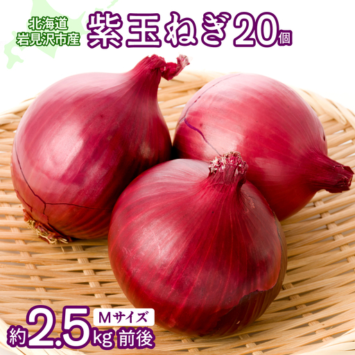 北海道岩見沢市産 紫玉ねぎ20個[09107]