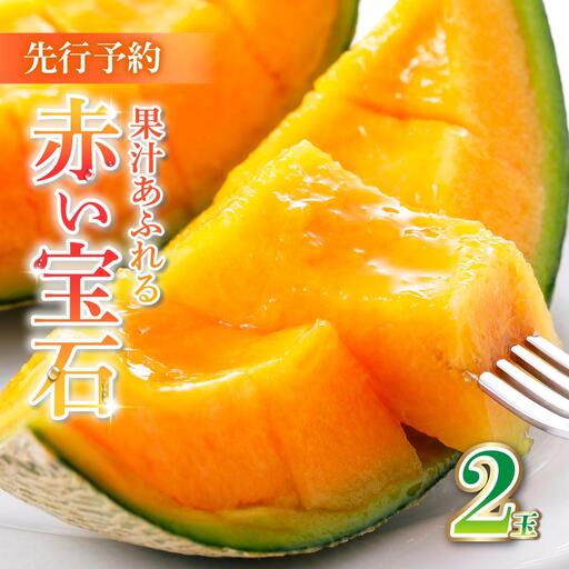[先行予約]産地直送!北海道『いわみざわメロン2玉(赤肉)』2026年夏にお届け![18106][a115-028]