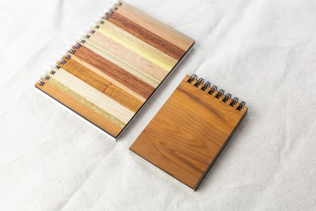 飛騨の木リングノート/A6＆A7 2冊セット ストラップ付き ノートブック 文房具 [EW001]