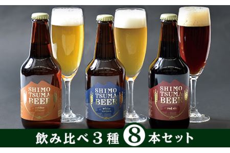 クラフトビール しもつまビール 3種（ 8本 セット )