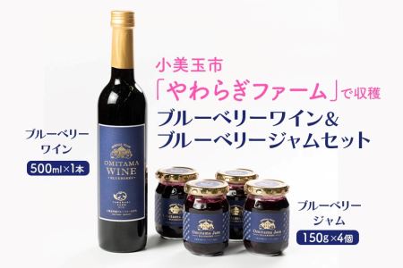 小美玉ブルーベリーワイン1本＆ブルーベリージャム4個セット ブルーベリー ワイン ブルーベリーワイン ジャム ブルーベリージャム フルーツ 果物 ビタミンE アントシアニン 栄養 目にいい 健康 美容 ギフト 贈り物 茨城県産 プレゼント セット お酒 9-B
