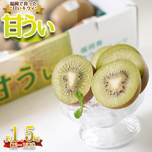 福岡限定!ブランドキウイ「甘うぃ(あまうぃ)」約1.5kg箱(12-15玉) 3V20