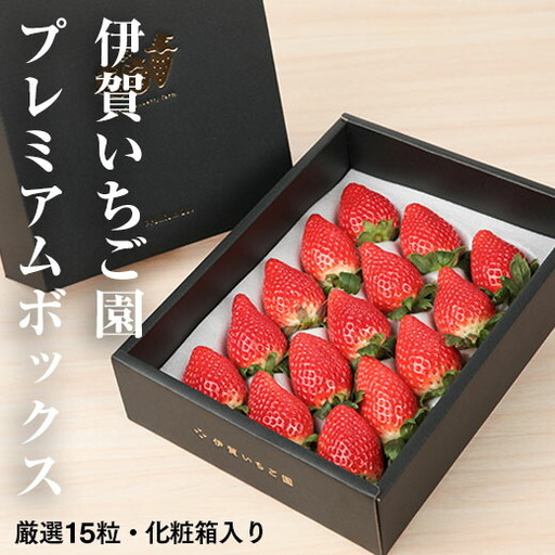 伊賀いちご園のプレミアムBOX (厳選15粒化粧箱入り) | ふくはる香 ゆうやけベリー