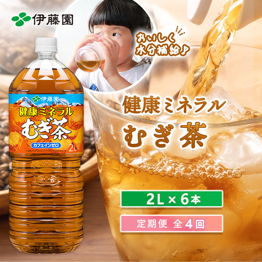 『定期便：全4回』健康ミネラルむぎ茶2L×6本【50000901】