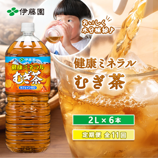 『定期便：全11回』健康ミネラルむぎ茶2L×6本【50001401】