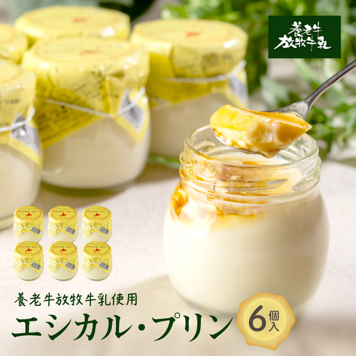 【★高評価レビュー獲得！】養老牛放牧牛乳使用エシカル・プリン6個 プリン オーガニック オーガニック牛乳 牛乳 おいしい牛乳 乳製品 乳飲料 有機JAS認証 低温殺菌 高栄養 スイーツ ふるさと納税 北海道 中標津町 中標津【1301302】