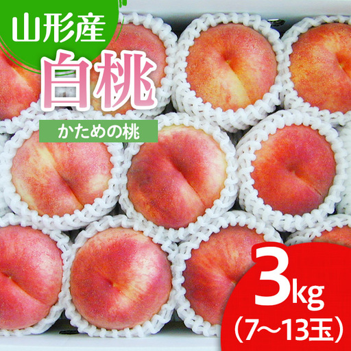 山形市産 白桃 3kg(かための桃) 【令和8年産先行予約】FU22-025 くだもの 果物 フルーツ 山形 山形県 山形市 2026年産