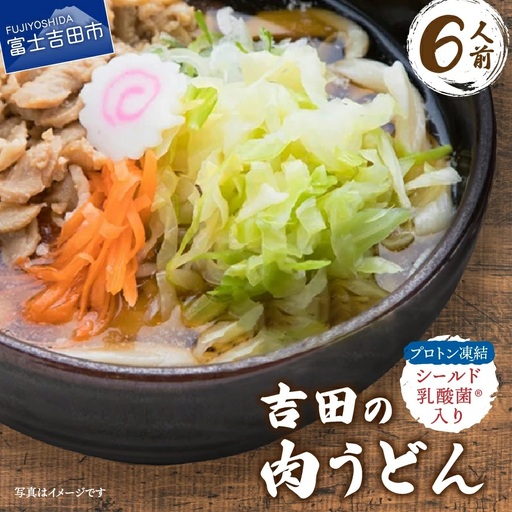 プロトン凍結シールド乳酸菌R入り吉田の肉うどんセット1人前×6セット 吉田のうどん 冷凍 6人前 つゆ付き 具入り ご当地グルメ